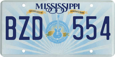 MS license plate BZD554