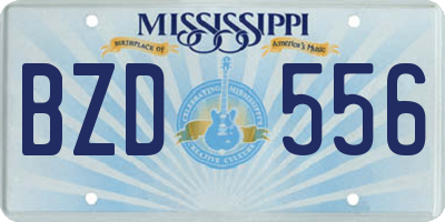 MS license plate BZD556