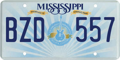 MS license plate BZD557