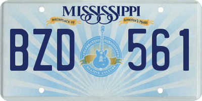 MS license plate BZD561
