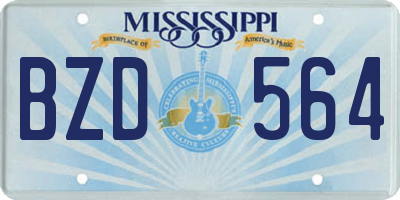MS license plate BZD564