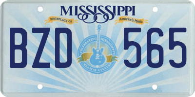 MS license plate BZD565