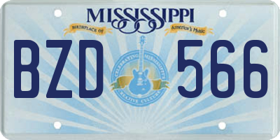 MS license plate BZD566