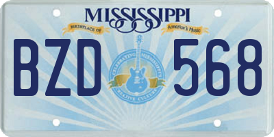 MS license plate BZD568