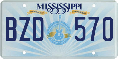 MS license plate BZD570