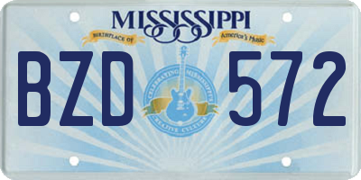 MS license plate BZD572