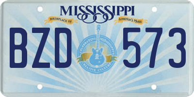MS license plate BZD573