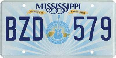 MS license plate BZD579