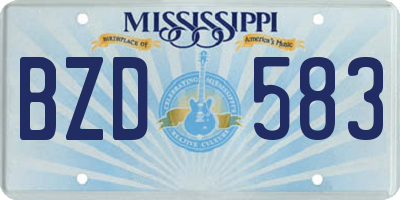 MS license plate BZD583