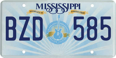 MS license plate BZD585