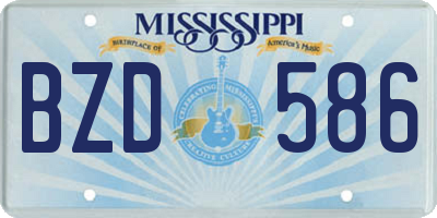 MS license plate BZD586