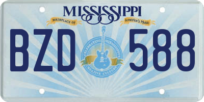 MS license plate BZD588