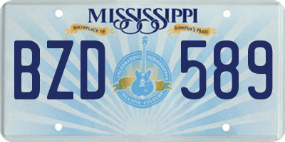 MS license plate BZD589