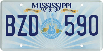 MS license plate BZD590