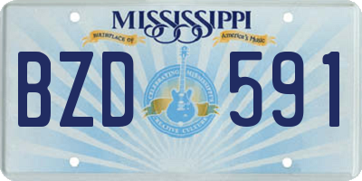 MS license plate BZD591
