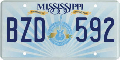 MS license plate BZD592