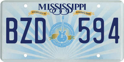 MS license plate BZD594