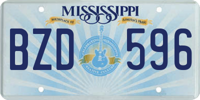 MS license plate BZD596