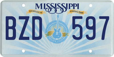 MS license plate BZD597