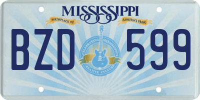 MS license plate BZD599