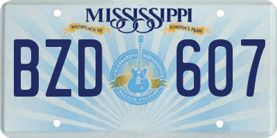 MS license plate BZD607