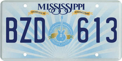 MS license plate BZD613