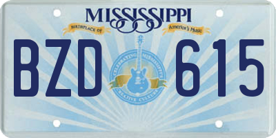 MS license plate BZD615