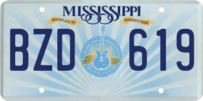 MS license plate BZD619