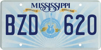 MS license plate BZD620