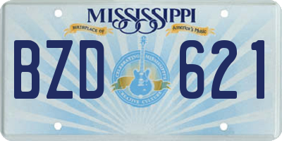 MS license plate BZD621