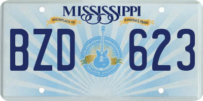 MS license plate BZD623