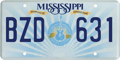MS license plate BZD631