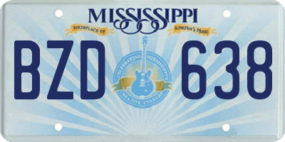 MS license plate BZD638