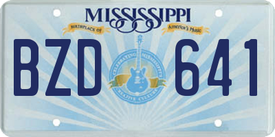 MS license plate BZD641