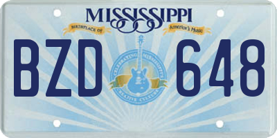 MS license plate BZD648