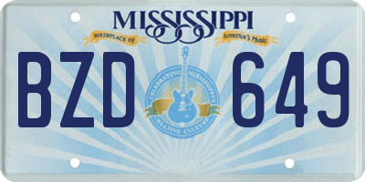 MS license plate BZD649