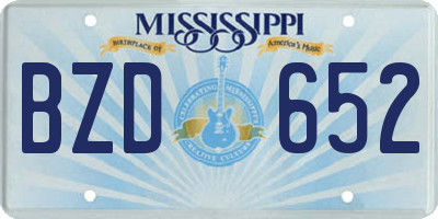 MS license plate BZD652