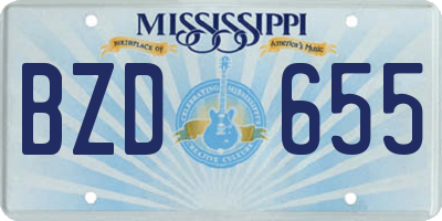 MS license plate BZD655