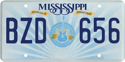 MS license plate BZD656