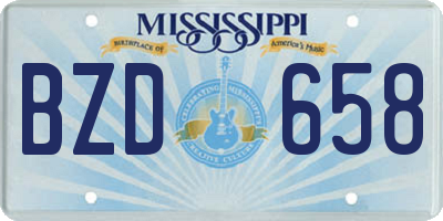 MS license plate BZD658