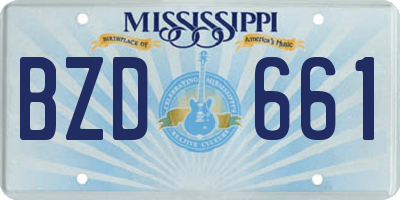 MS license plate BZD661