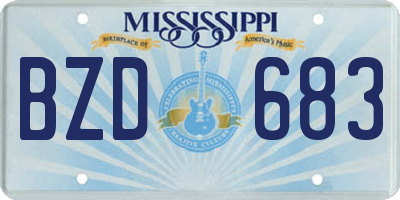 MS license plate BZD683