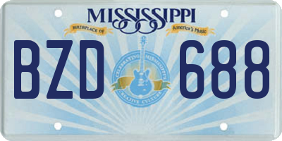 MS license plate BZD688