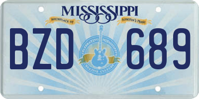 MS license plate BZD689