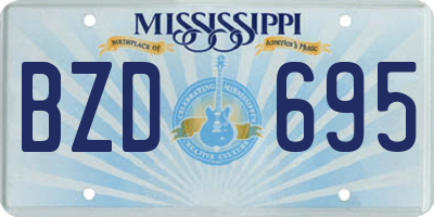 MS license plate BZD695