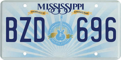 MS license plate BZD696