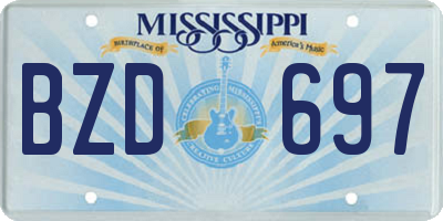 MS license plate BZD697