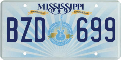 MS license plate BZD699