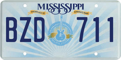 MS license plate BZD711