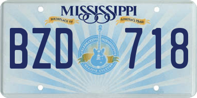 MS license plate BZD718